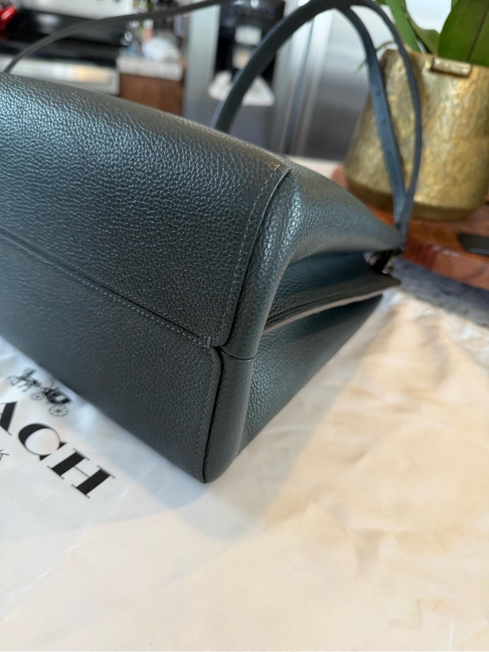Rare Coach Charlie Bucket Bag In Pine Green & Gunmetal Hardware Style 55200 - Picture 3 of 8
